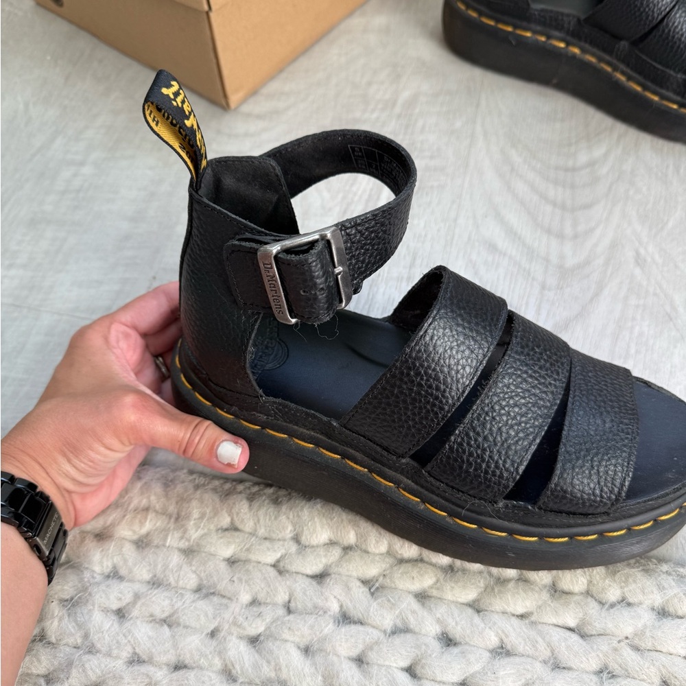 Dr. Martens Clarissa II Quad Black Leather Sandals - Picture 3 of 11